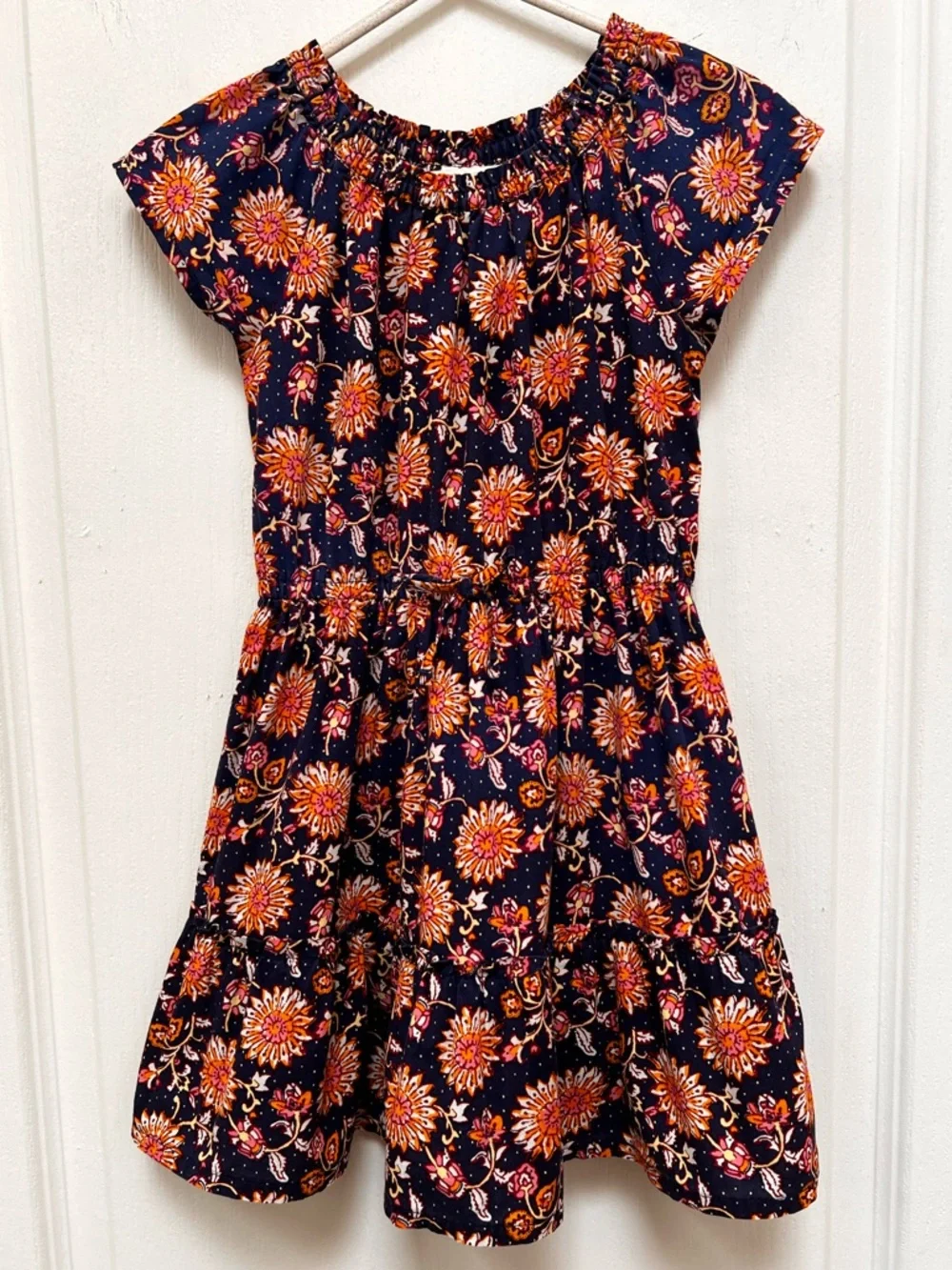 Gap Girls Navy Floral Tiered Dress Size 4T